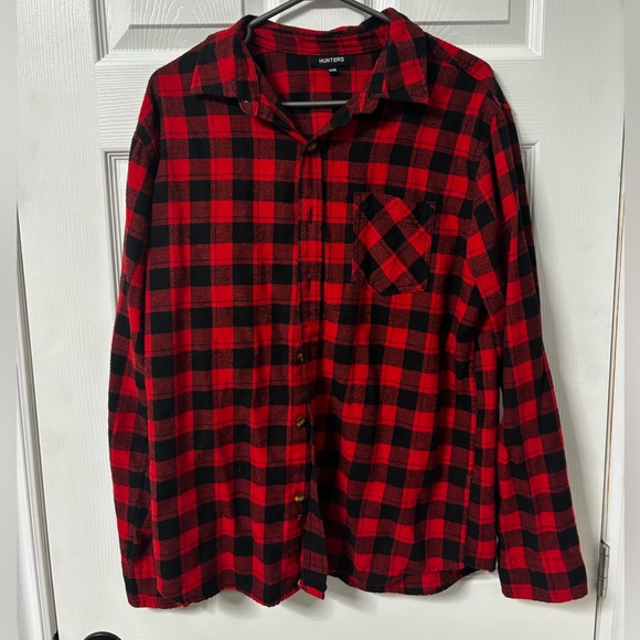 hunters Flannel - Red + Black - Picture 1 of 3